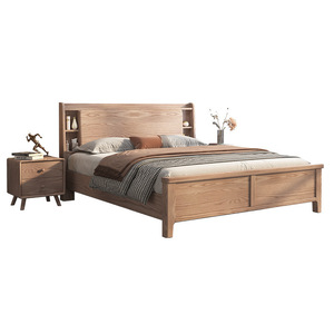 Nordic Birch Solid Wood Bed 1.8M <b>Storage</b> Double Bed Master Bedroom Wedding Bed 1.5M Single Bed - Product Image 5