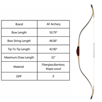 Arc à poulies traditionnel laminé AF Archery 51 pouces, style turc, pour l'équitation et la chasse