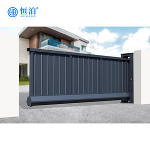 HengBo Pulverbeschichtete 1,8 m Hohe Haupttor-Designs Garten-Sichtschutz Aluminium-Lamellenzaun-Paneele Elektrisches Schiebetor für Häuser - Product Image 2