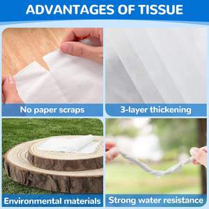 사용자 정의 로고 친환경 버진 나무 펄프 2/3 플라이 문 선물 티슈 홀더 실린더 상자 웨딩 자동차 얼굴 조직 - Product Image 5