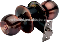 Serrure à bouton cylindrique 587SS-ET BK pour porte de salle de bain, de chambre, de maison, de bureau et serrure à bouton populaire