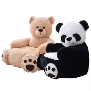 Custom Cartoon Soft Cushion Pillow Round Plush Giant Teddy Bear Panda Safety Animal Sitting Sofa Seat Chair Soft Toys