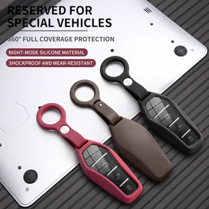 Housse de protection pour clé de voiture en caoutchouc de silicone liquide pour BYD Han EV Dolphin Song Plus DMI Seagull Yuan UP Qin Pro Seal <span class=keywords><strong>06</strong></span> <span class=keywords><strong>Escort</strong></span> 7 Tang L - Product Image 2