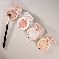 Palette de highlighter pressé personnalisée, pigmentée, scintillante, rose, végane, marque privée, logo personnalisé