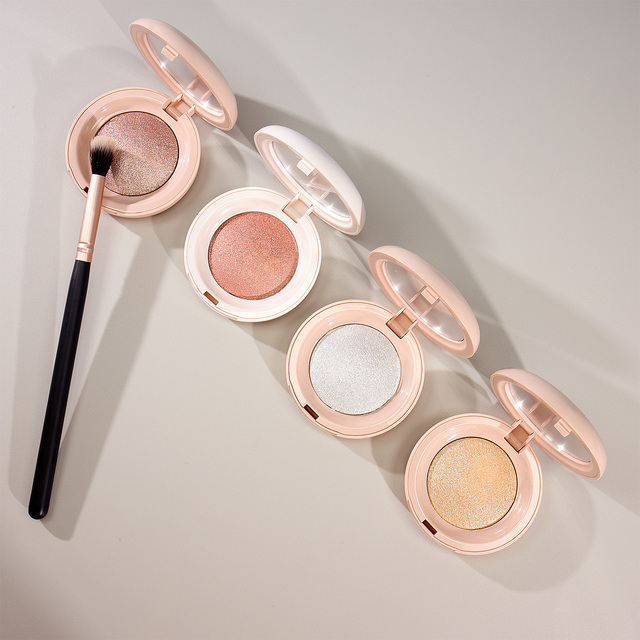 Personalized Makeup Baked Highlighter Pigmented Shimmer Pink Vegan Private Label Pressed Powder Highlighter Palette Custom Logo