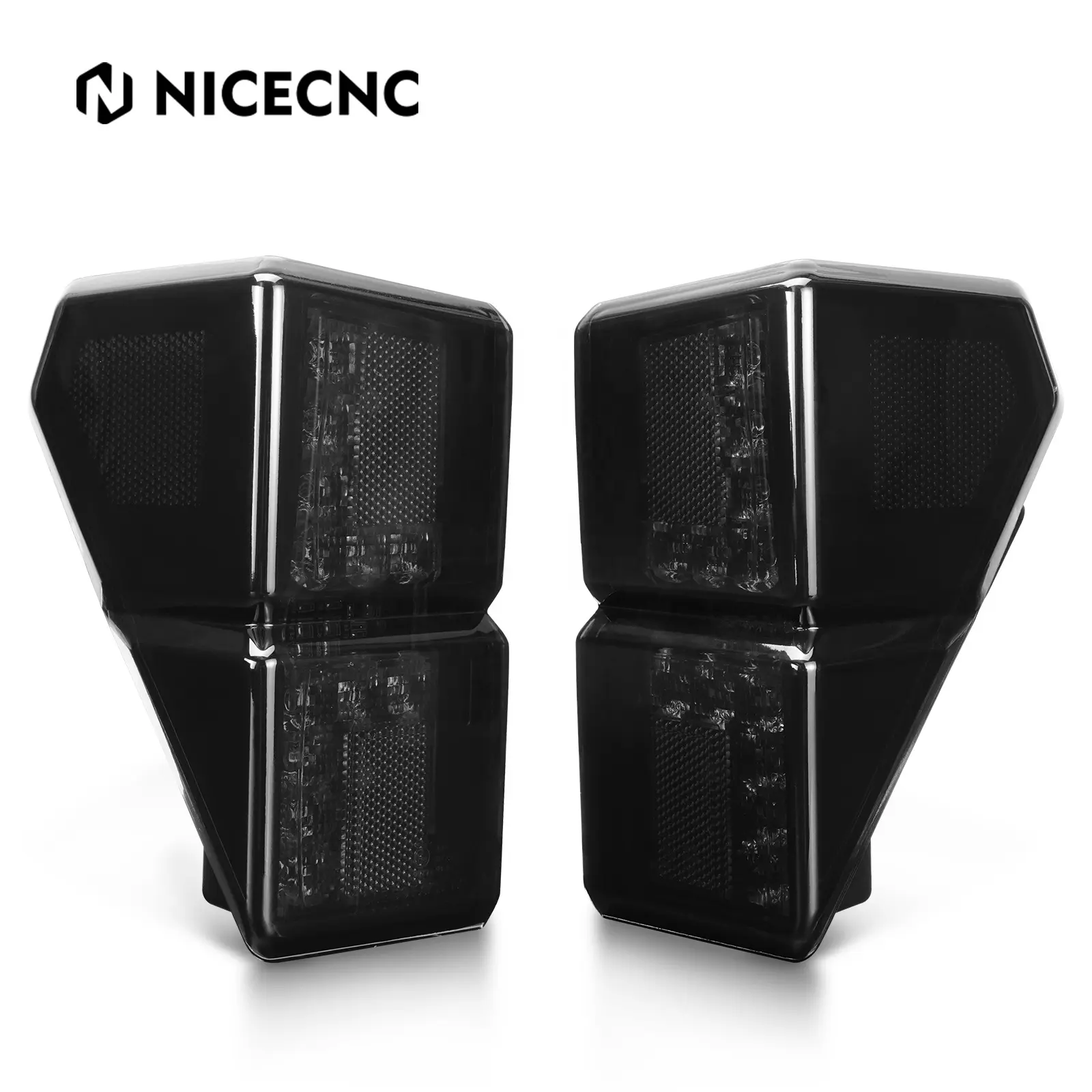 Nicecnc 2X ATV UTV hun khói màu đen dừng ánh sáng phía sau phanh đuôi đèn 2413766 cho Polaris Ranger xp1000 2018-2020 2021