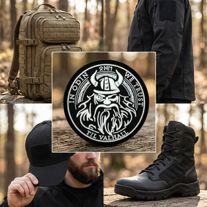 Parche Redondo de PVC Suave con Relieve 3D, Figura de Guerrero <span class=keywords><strong>Vikingo</strong></span>, Insignia con Gancho y Bucle, Aplique de Mitología Nórdica para Chaqueta, Mochila, Sombrero - Product Image 2
