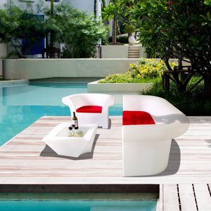 Set Divano <span class=keywords><strong>da</strong></span> <span class=keywords><strong>Giardino</strong></span> Illuminato a LED, <span class=keywords><strong>Poltrona</strong></span> Moderna Impermeabile, Divano in Plastica Resistente ai Raggi UV per Spiaggia - Product Image 4
