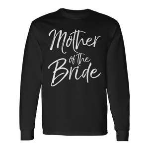 T-shirt a maniche lunghe per la madre della sposa, per set coordinati per la famiglia per il matrimonio - Product Image 1