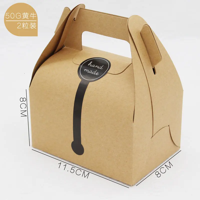 Blank Gable Brown White Color Treat Gift Paper Cardboard Boxes for Wedding Party Favor Box Cake Packaging