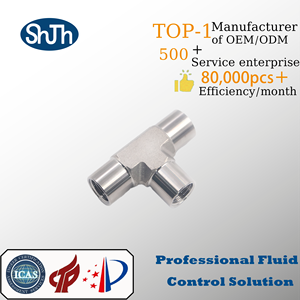 Conector en T <span class=keywords><strong>de</strong></span> 3 Vías <span class=keywords><strong>de</strong></span> Acero Inoxidable 316SS <span class=keywords><strong>de</strong></span> Alta Presión <span class=keywords><strong>Tipo</strong></span> SWAGELOK SHJH-LOK, Rosca NPT/BSPP/BSPT, Unión Roscada para Aceite ASME ASTM - Product Image 4