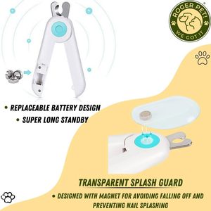 KingHon Multifunctional Modern Design Electric Led Light Transparent Baffle Pet Nail Trimmer Cat Grooming Tool - Product Image 2