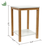 Table basse carrée à double niveau, plateau blanc, double espace de rangement pour salon, canapé et chambre à coucher, table d'appoint minimaliste