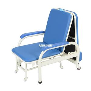 Silla Plegable de Doble Uso para Hospital con Cojín de Esponja y Ruedas de Nailon - Product Image 5