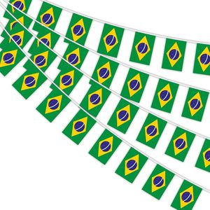 Bandierine a Stringa del Brasile, Piccole Bandiere Brasiliane, Decorazione Nazionale per Eventi Sportivi - Product Image 1