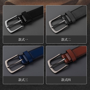 Cinturón de cuero de vaca retro de lujo para <span class=keywords><strong>hombre</strong></span>, Pin de comercio transfronterizo para hebilla, longitud personalizada versátil, venta al por mayor para Amazon <span class=keywords><strong>AliExpress</strong></span> - Product Image 4