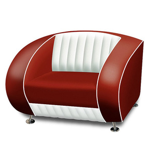 <span class=keywords><strong>Canapé</strong></span> d'appoint en cuir rouge et blanc, style rétro des années 1950, pour usage commercial durable, en vente - Product Image 4