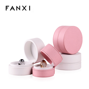 กล่องบรรจุภัณฑ์ทำจากไม้ของขวัญเคลือบสีชมพูทรงกลมโรแมนติกตามสั่งของ Fanxi - Product Image 2