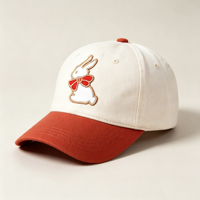 Casquette de baseball unisexe personnalisée avec patch lapin mignon, en coton, taille ajustable, visière incurvée, pour le sport – Vente en gros