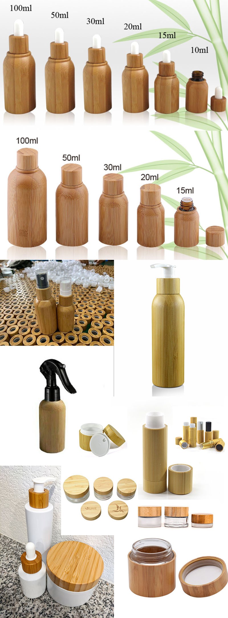 Frosted Glass Cream Biodegradable Cosmetic Jars 0.35oz To 3.5oz Sprayer Pump