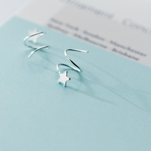 Huggie Spirals Bohemian Wedding Gift Party Earrings 925 Sterling Silver Hug <strong>Hoops</strong> Tiny Star Cartilage <strong>Tragus</strong> Helix - Product Image 5