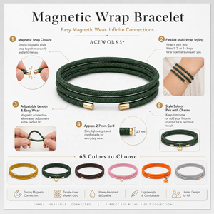 Magnetic Wrap <b>Bracelet</b> | 65 Colors Adjustable Multi-Wear Magnetic Cord with 150 Mini Magnets | <b>Rope</b> <b>Bracelet</b> Multi Wear Choker - Product Image 1