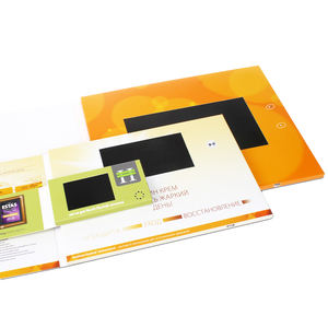 <span class=keywords><strong>Album</strong></span> vidéo d'invitation musicale avec écran LCD numérique de 4,3 pouces en papier de lin mémoire fait main européen pour mariage Noël - Luxe - Product Image 6