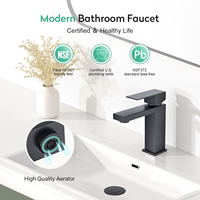 Mélangeur d'eau intelligent de haute qualité à bas prix CUPC NSF Robinet de lavabo noir mat