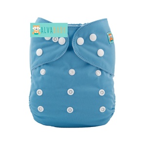 Alvabababy ผ้าอ้อมผ้าสีพื้นผ้าอ้อมเด็กใช้ซ้ำได้ผ้าอ้อมผ้าแฟชั่นปรับได้ดีไซน์พิมพ์ลายสำหรับเด็กทารก - Product Image 4