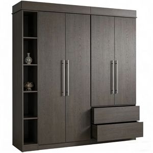 Modern Durable Bedroom <strong>Solid</strong> <strong>Pine</strong> <strong>Wardrobe</strong> with Drawer Easy Assemble - Product Image 1