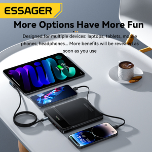 <span class=keywords><strong>ESSAGER</strong></span> PB905 Série 4 Ports Téléphone Portable Chargeur Ordinateur Portable 20000mah Power Pack Portable Power Bank Câbles Intégrés - Product Image 6