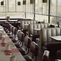 Tables et chaises personnalisées pour restaurants de restauration rapide, élégantes banquettes en bois de Malaisie PARA Restaurantes, ensembles de meubles de restaurant