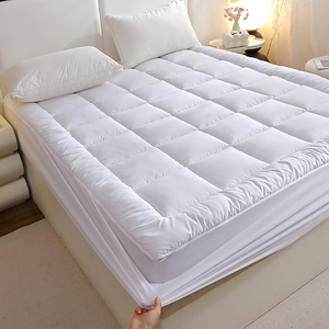 Protector de colchón acolchado, color blanco/gris oscuro, 100% poliéster, 360GSM, <span class=keywords><strong>con</strong></span> falda de cama de 43cm, 1 unidad - Product Image 6