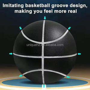 <span class=keywords><strong>Pallone</strong></span> <span class=keywords><strong>da</strong></span> <span class=keywords><strong>Basket</strong></span> Scanalato e Pesato, Silenzioso, di Alta Qualità, Ecologico, 580G, per Dribbling Silenzioso, <span class=keywords><strong>da</strong></span> Interno, Misura 7, 29.5 Pollici, in Schiuma PU, Senza Aria, Silenzioso - Product Image 4