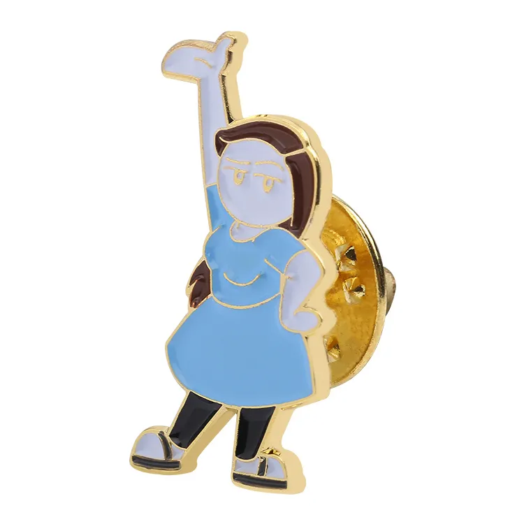 Professional Manufacturers New Batch Custom Personalized Metal Girl Cartoon Enamel Lapel Pin