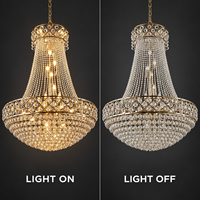 Lustre de mariage LED extra large en acrylique doré et argenté D100*H120cm, haute luminosité, pour la décoration de grande salle de banquet de mariage