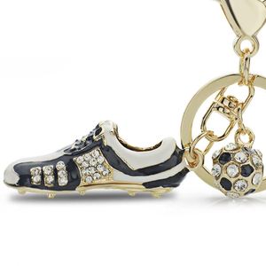 Crystal Football Soccer <b>Shoes</b> Rhinestone Keychains for Car Purse Bag Buckle Pendant Keyrings Key Chains Women Men Gift - Product Image 2