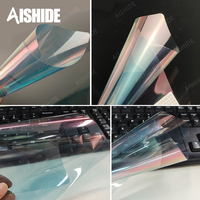 Film pour vitres de voiture Aishide CR70 77%VLT Caméléon, teinte de phare changeante, films pour vitres de voiture changeant de couleur pour véhicule