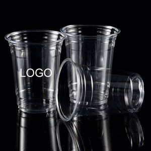 Gobelets en PET transparents avec couvercle en plastique jetables pour boissons froides, bubble tea, jus, café, avec logo personnalisé, 98 mm, 16 oz, pour cadeaux promotionnels - Product Image 1