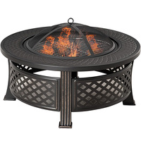 Foyers extérieurs portables de 32 pouces pour brûler du bois, foyer avec grille pour barbecue