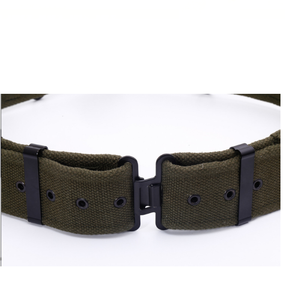 DFB0119 Customized OD 2.5 Inches Width 125cm Tactical Canvas Belts with Breathable Eye Rings Polycotton with <b>Quick</b> Hook <b>Link</b> - Product Image 3