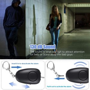 Alarmes personnelles rechargeables par USB, 130 dB, alarme de sécurité <span class=keywords><strong>Safesound</strong></span>, porte-clés avec lumières LED, alarmes personnelles d'urgence 140 dB - Product Image 4