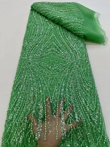 NI.AI pullu boncuklu dantel düğün şerit dantel kumaş lüks payetler işlemeli dantel kumaş dizisi ile - Product Image 6