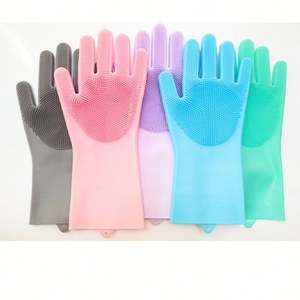 Gant de cuisine en silicone résistant à la chaleur en caoutchouc personnalisé OEM & ODM gants de nettoyage imperméables pour animaux de compagnie gants de vaisselle de cuisine réutilisables - Product Image 5