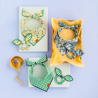 Lot de chouchous double couche pour femme, kit écharpe et bandana en 100% coton, personnalisé, motif de chien de compagnie