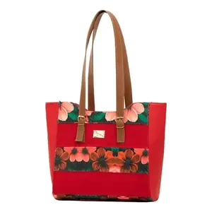 Bolso Tote de Yute Ecológico para Mujer Fana Elio Rojo Personalizable con Serigrafía de Letras a Medida Mediano y Económico para Almacenamiento de Alimentos - Product Image 4