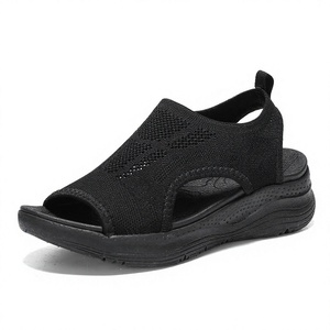 Sandalias Yi de Verano para Mujer, con Punta Abierta, Estilo Deportivo, Tacón Bajo de Cuña, Tallas Grandes, para Deportes al Aire Libre, de Color Sólido, con Plataforma para Aumentar la Altura - Product Image 2