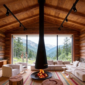 Cheminée artistique au design personnalisable pour un intérieur sur mesure, cadre en acier durable, cheminée artistique haut de gamme pour projet commercial - Product Image 4