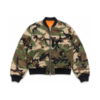 Blouson Bomber Camouflage Homme OEM ODM avec Fermeture Éclair et Poignets Côtelés – Veste Décontractée d'Extérieur