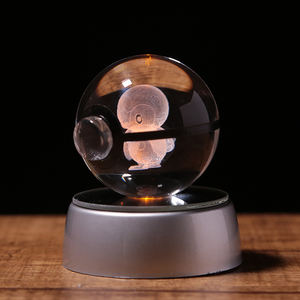 Bola de Cristal con Grabado Láser 3D de <span class=keywords><strong>Pokémon</strong></span> <span class=keywords><strong>Piplup</strong></span>, Pequeña, 50mm 80mm, Pulida, Regalo Empresarial para Graduación, Pascua, Navidad - Product Image 3